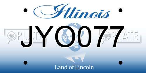 JYO077 Illinois License Plate