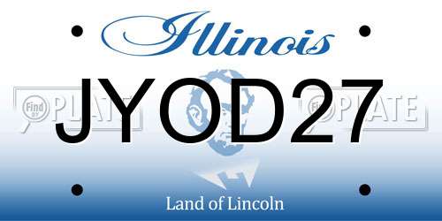 JYOD27 Illinois License Plate