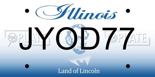 JYOD77 Illinois License Plate
