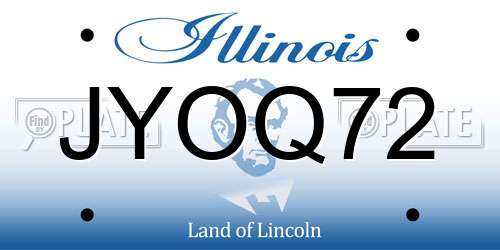JYOQ72 Illinois License Plate
