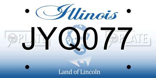 JYQ077 Illinois License Plate