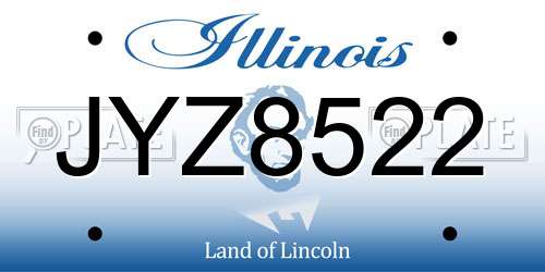 JYZ8522 Illinois License Plate