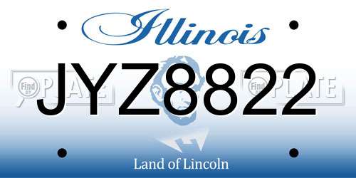 JYZ8822 Illinois License Plate