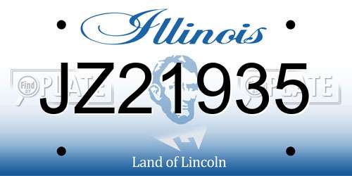 JZ21935 Illinois License Plate