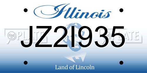 JZ2I935 Illinois License Plate