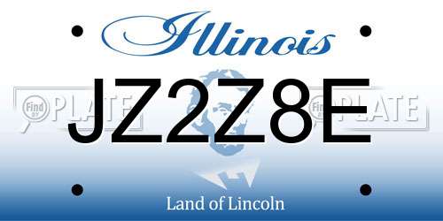 JZ2Z8E Illinois License Plate