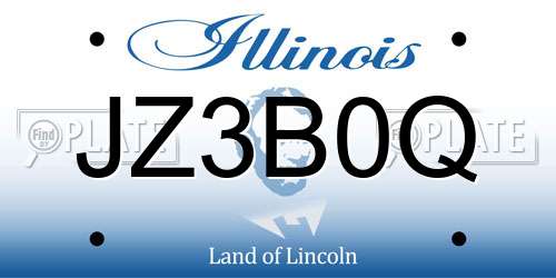 JZ3B0Q Illinois License Plate