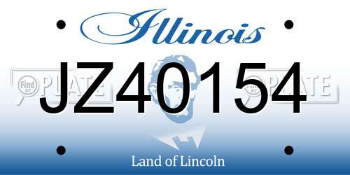 JZ40154 Illinois License Plate