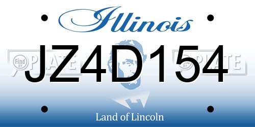 JZ4D154 Illinois License Plate