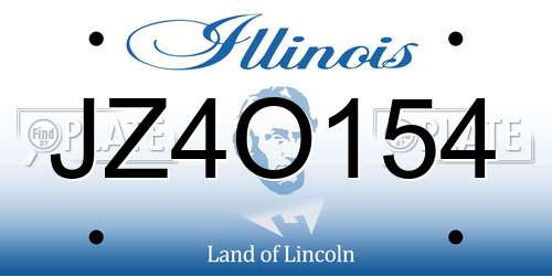 JZ4O154 Illinois License Plate