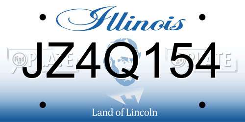 JZ4Q154 Illinois License Plate