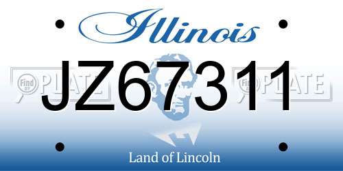 JZ67311 Illinois License Plate
