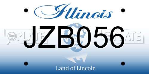 JZB056 Illinois License Plate
