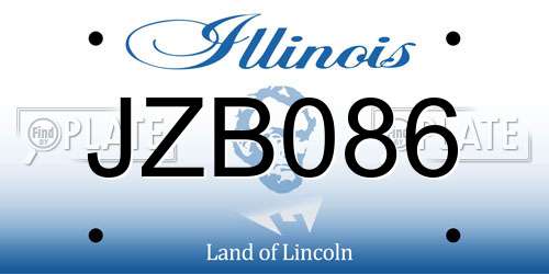 JZB086 Illinois License Plate