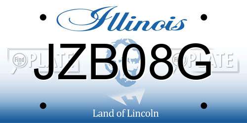 JZB08G Illinois License Plate