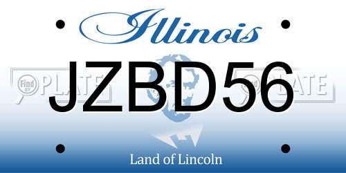 JZBD56 Illinois License Plate