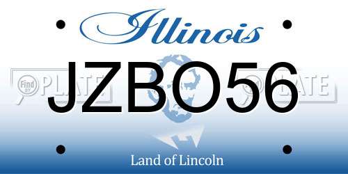 JZBO56 Illinois License Plate