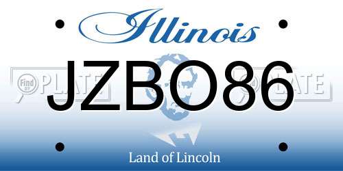 JZBO86 Illinois License Plate