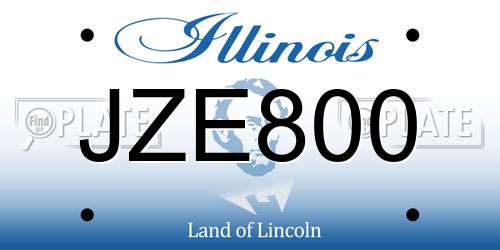 JZE800 Illinois License Plate
