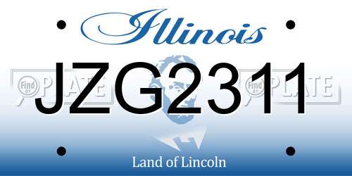 JZG2311 Illinois License Plate