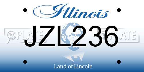 JZL236 Illinois License Plate