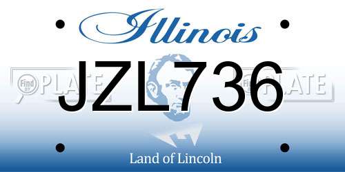 JZL736 Illinois License Plate
