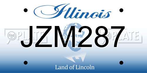 JZM287 Illinois License Plate