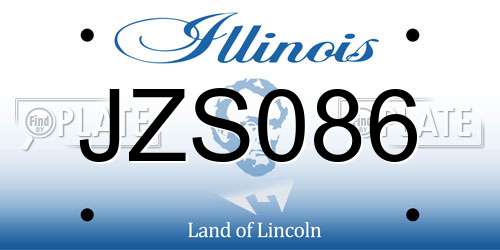 JZS086 Illinois License Plate