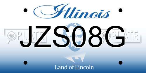 JZS08G Illinois License Plate