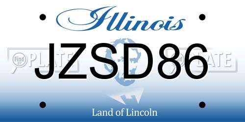 JZSD86 Illinois License Plate