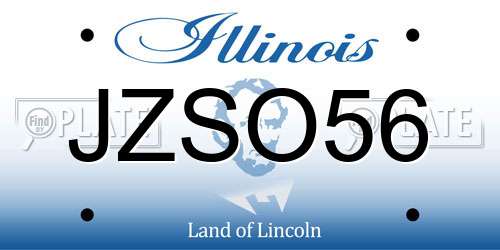 JZSO56 Illinois License Plate