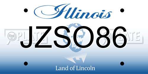 JZSO86 Illinois License Plate