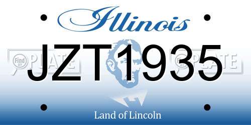JZT1935 Illinois License Plate