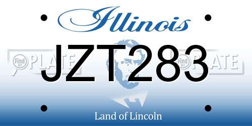 JZT283 Illinois License Plate