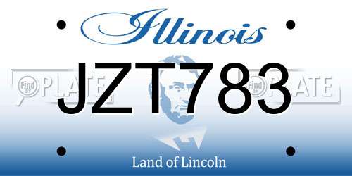 JZT783 Illinois License Plate