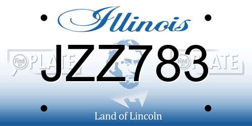 JZZ783 Illinois License Plate