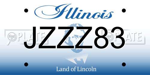 JZZZ83 Illinois License Plate