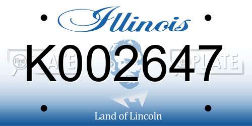 K002647 Illinois License Plate