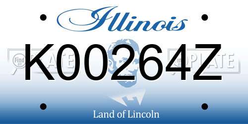 K00264Z Illinois License Plate