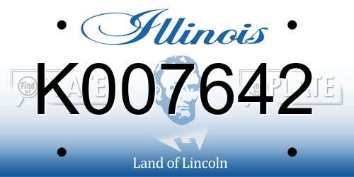 K007642 Illinois License Plate