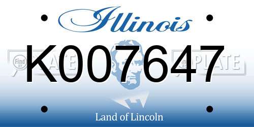 K007647 Illinois License Plate