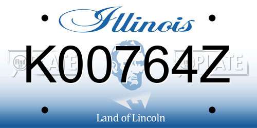 K00764Z Illinois License Plate
