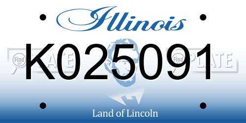 K025091 Illinois License Plate