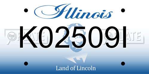 K02509I Illinois License Plate