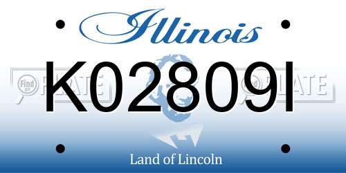 K02809I Illinois License Plate