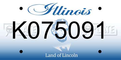 K075091 Illinois License Plate