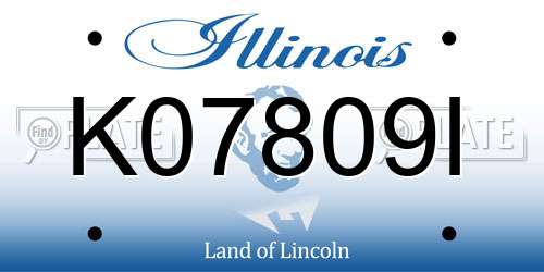 K07809I Illinois License Plate