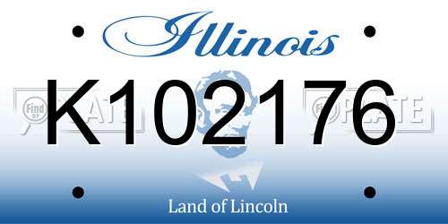 K102176 Illinois License Plate