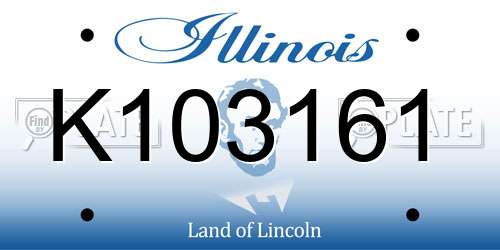 K103161 Illinois License Plate