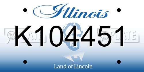 K104451 Illinois License Plate